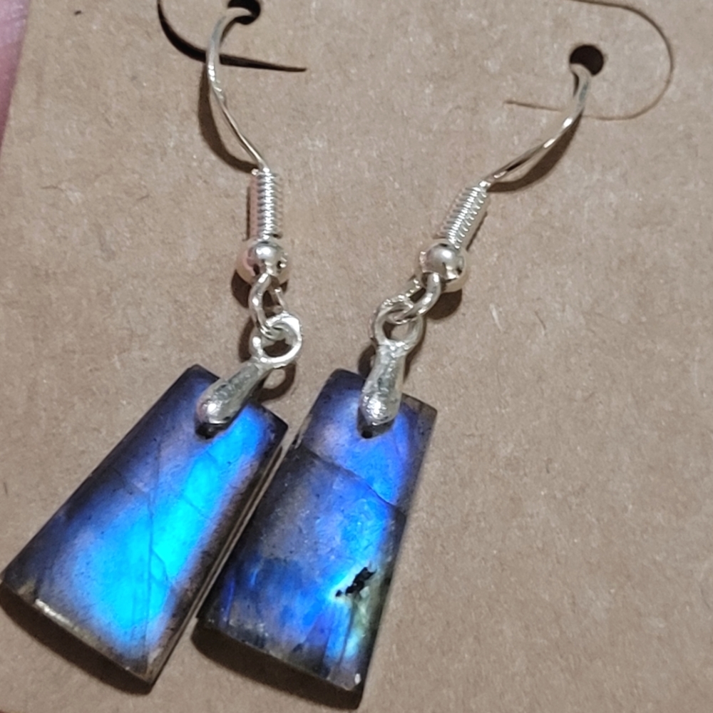 ๐๐๐ Deep Blue Labradorite Earrings - Picture 1 of 5